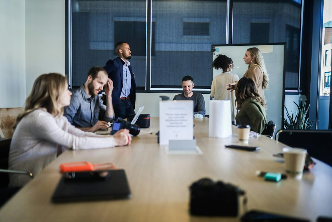group of executives in training