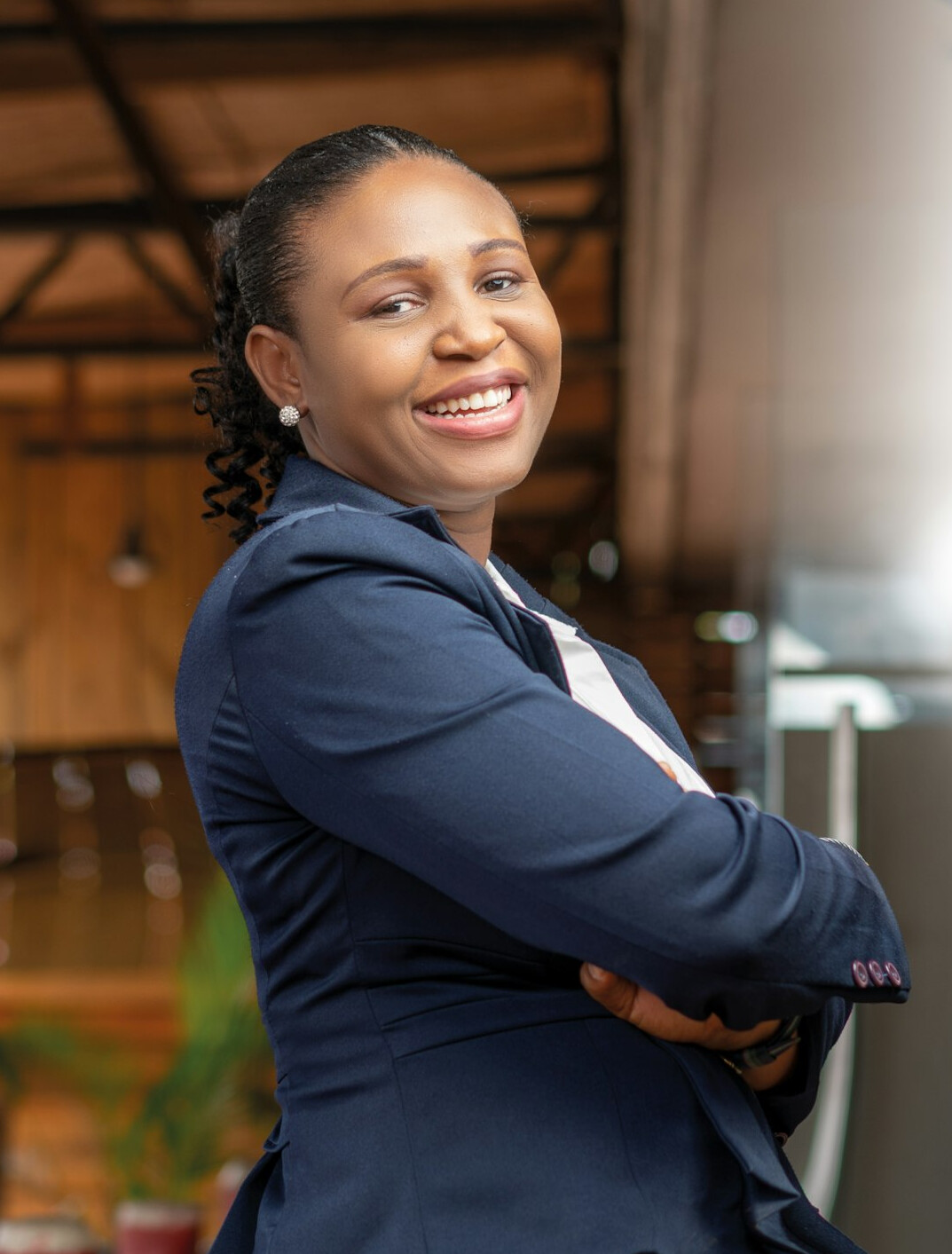 woman executive presenting confidently